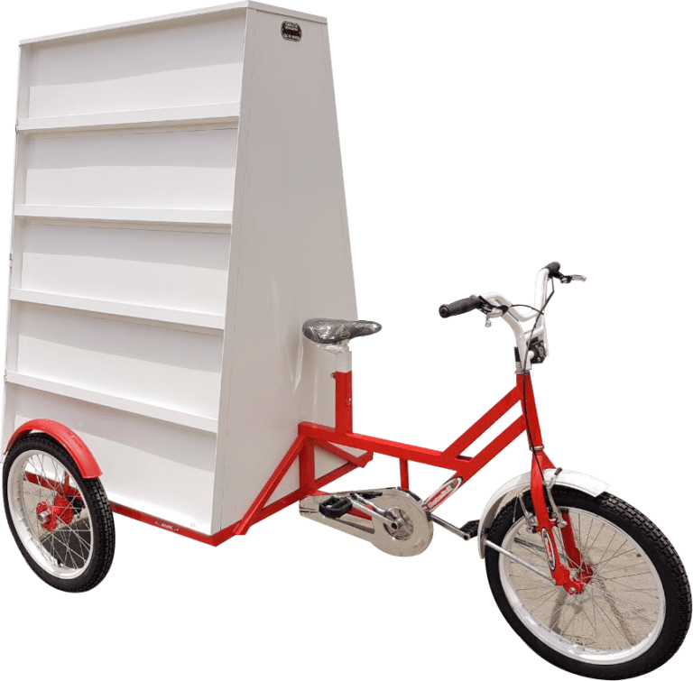 triciclo publicidad biblioteca